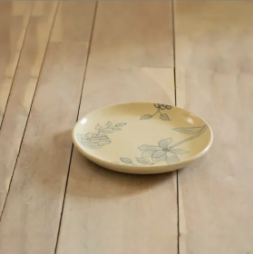 White Circular Ceramic Printed Side Panel