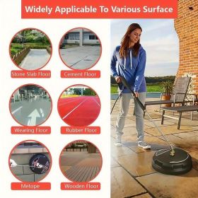 15-Inch Heavy Duty Surface Cleaner Kit for Pressure Washers - 4000 PSI Dual Nozzles with Extension Wand