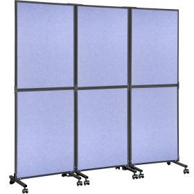 VEVOR Acoustic Room Divider 72" x 66" Office Partition Panel 3 Pack Office Divider Wall Steel Blue Office Dividers Partition Wall Polyester & 45