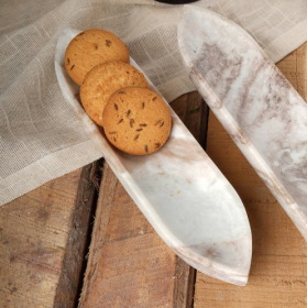 Anchill Realism Sleek White Marble Tray  Handmade Platter
