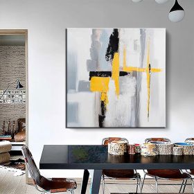Hand Painted Oil Paintings Black and white gold Modern Abstract Oil Paintings On Canvas Wall Art Decorative Picture Living Room Hallway Bedroom L (size: 100x100cm, style: 01)