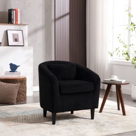 Living Room Accent Barrel Chair, Century Modern Style Decorative Chair, Armchair for Living Room with Thick Cushions and Pillows (Color: Black)