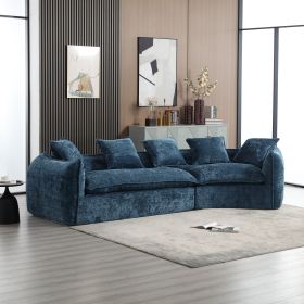 Modular Sectional Sofa, U-Shaped Couch with Sofa for five & Pillows, Modern Minimalist chenille Fabric Large Comfy Cloud Sofas (Color: navy)